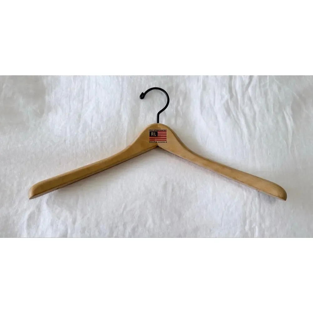 Polo Ralph Lauren | Brown Wood Curved Coat Hanger Vintage | Flag